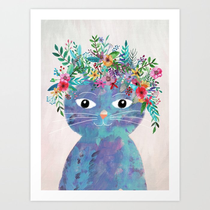 Flower cat II Art Print