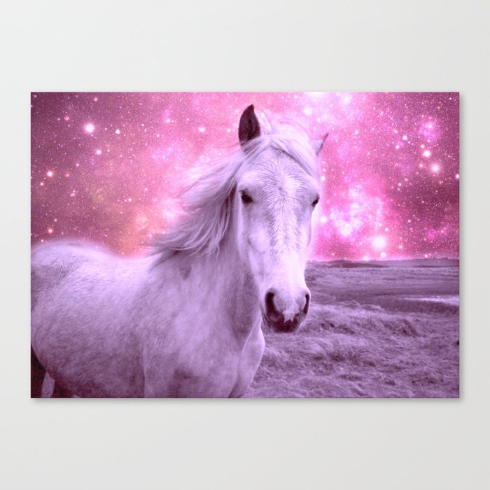 Pink Horse Celestial Dreams Canvas Print
