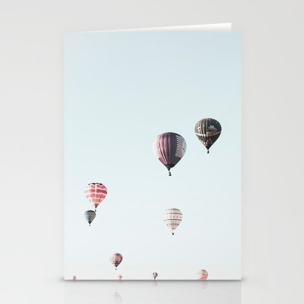 Hot Air Balloons Blue Sky Stationery Cards