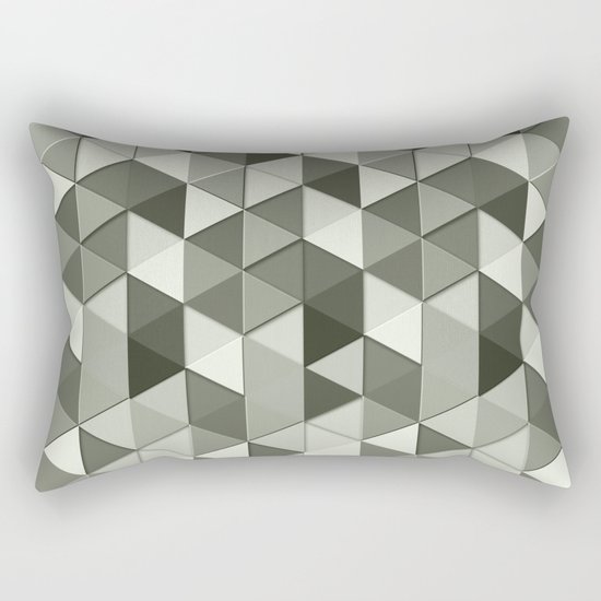 Cool Grayscale triangles geometric pattern Rectangular Pillow