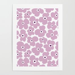 Retro Lilac Pansies Poster