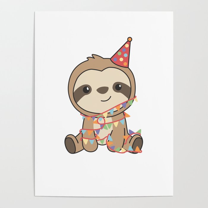 Birthday Sloth For Children A Birthday Poster