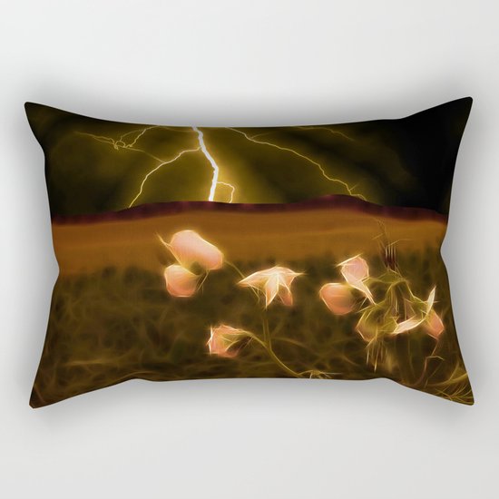 In darkest night one sees the flash but beauty soothes the karmic crash Rectangular Pillow