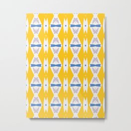 geo pattern purple blue on yellow Metal Print | Pattern, Purple, Moderntribe, Geo, Digital, Blue, Graphicdesign, Yellow 