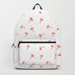 Coral Doodle Palm Tree Pattern Backpack