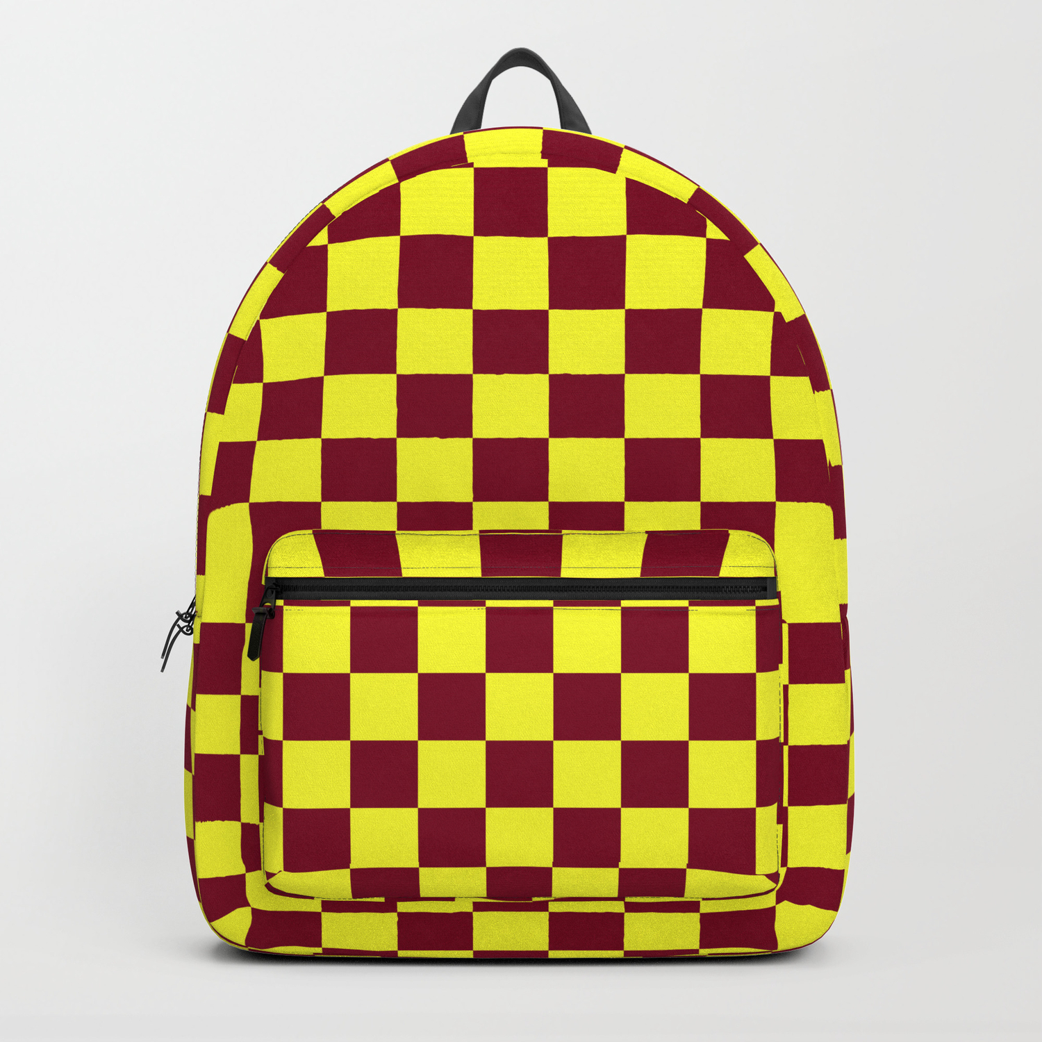 yellow checkerboard backpack