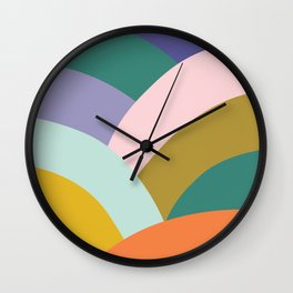 Over the Rainbow Wall Clock | Digital, Curated, Pattern, Rainbow, Graphicdesign, Graphic, Arches 