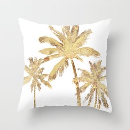 Gold Palm Trees Beach Chic Tropical Throw Pillow