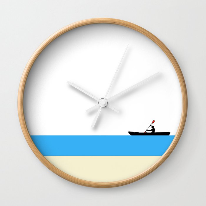 The Great Escape - Modern Beach House Kayak Art Wall Clock