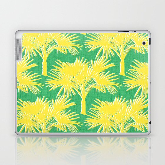 70’s Palm Springs Yellow on Kelly Green Laptop & iPad Skin