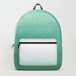Modern hand painted green teal aqua watercolor ombre motif Backpack