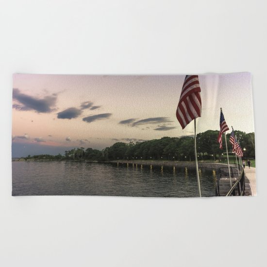 Boulevard summer sundown Beach Towel