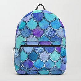 Colorful Blues Mermaid Scales Backpack