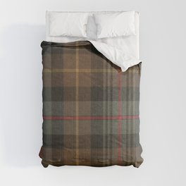 Vintage Brown Gray Tartan Plaid Pattern Comforter