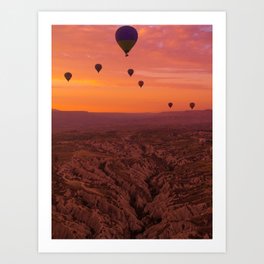 Balloons on Cappadocia Valley Art Print