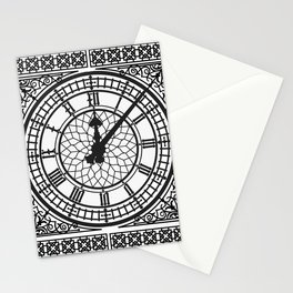 Big Ben, Clock Face, Intricate Vintage Timepiece Watch Stationery Card