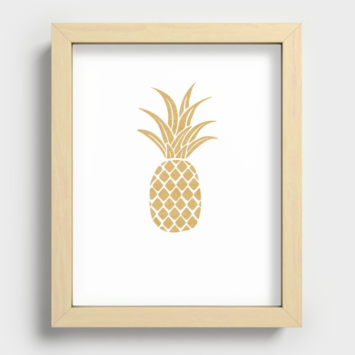 Regal Gold Pineapple Recessed Framed Print