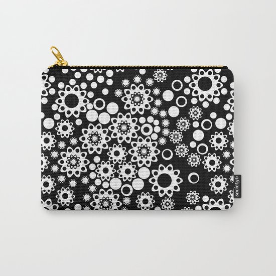 Black / white fishnet Lace pattern Carry-All Pouch