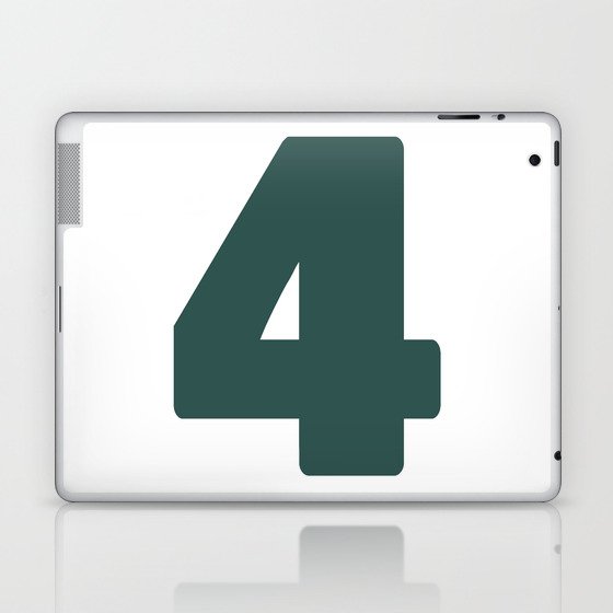 4 (Dark Green & White Number) Laptop & iPad Skin