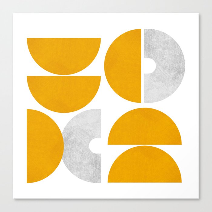 Large yellow mid-century modern shapes Canvas Print
