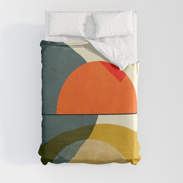 mid century geometric modern painting abstract II Duvet Cover