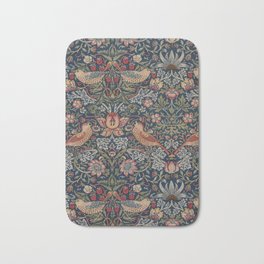 Strawberry Thief by William Morris Bath Mat | Leaf, Gold, Design, Morris, Textile, Repeat, Flower, Fruit, Pattern, Graphicdesign 