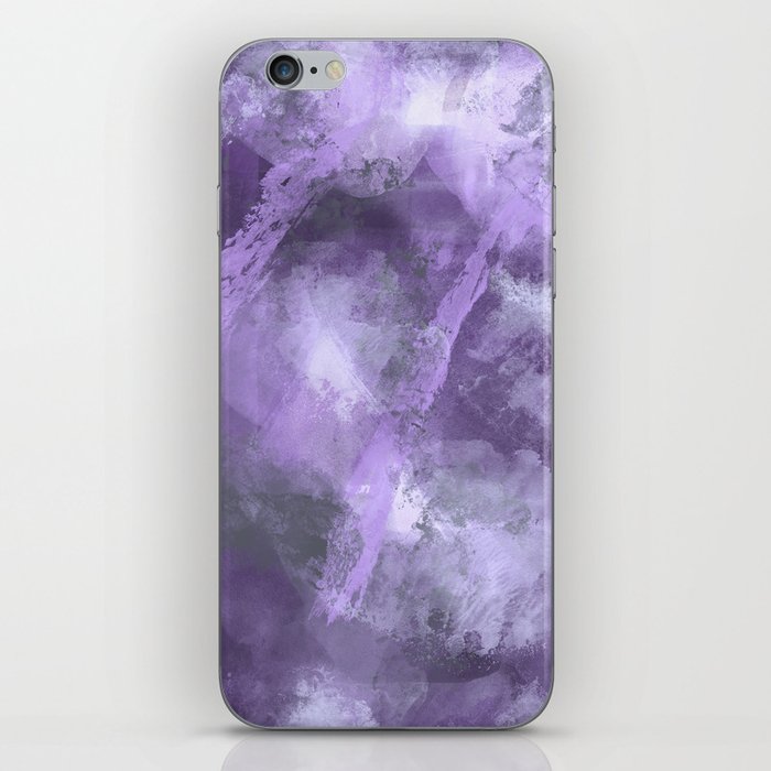 Stormy Abstract Art in Purple and Gray iPhone Skin