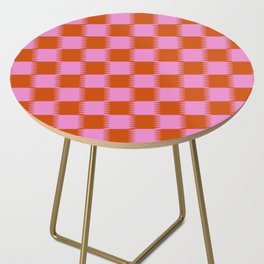 Strawberry Checkerboard Illusion Side Table