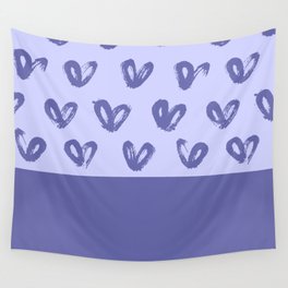 Very Peri 2022 Color Of The Year Violet Blue Periwinkle Hearts Love Wall Tapestry