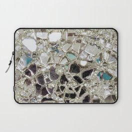 An Explosion of Sparkly Silver Glitter, Glass and Mirror Laptop Sleeve