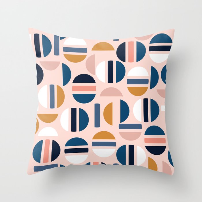 Modern Half Circle Pattern Throw Pillow