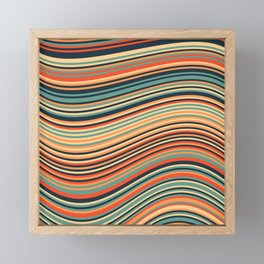 Mid-Century Rainbow 60s 70s - Calm Summer Sea Framed Mini Art Print
