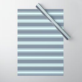 [ Thumbnail: Light Slate Gray & Light Cyan Colored Lines/Stripes Pattern Wrapping Paper ]