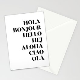 Hello Bonjour Hola Hej Aloha Ciao Ola Stationery Card