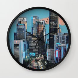 Jakarta Skyline Wall Clock | Indonesia, Jakarta, Cityscape, Jakartaview, Nightjakarta, Jakartacity, Jakartaindonesia, Skyline, Urban, Travel 