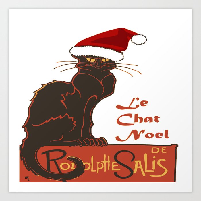 Le Chat Noel Christmas Vector Art Print By Taiche Society6 Le Chat Noel Christmas Vector Art Print By Taiche Society6