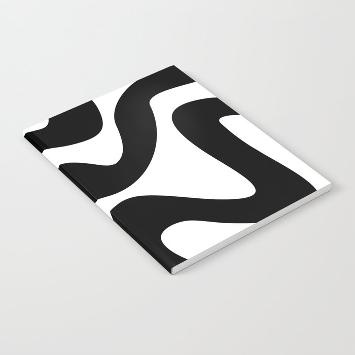 Abstract waves - white and black Notebook