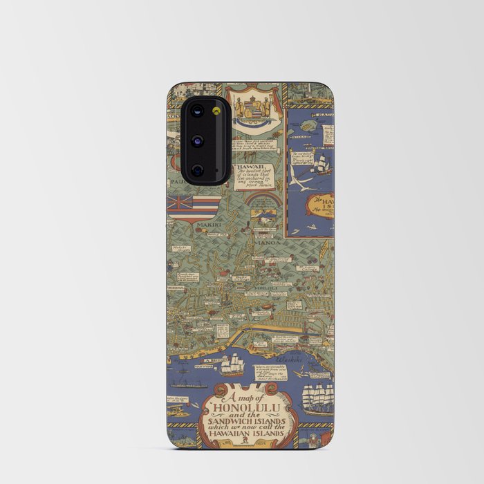Honolulu and the Sandwich Islands which We Now Call the Hawaiian Islands.- Vintage Illustrated Map Android Card Case