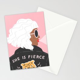 She is Fierce Pink Stationery Card