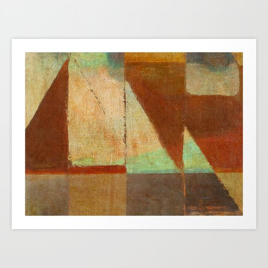 Tramonto Nel Porto Art Print