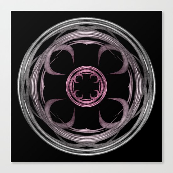 Mandala, silver, purple and pink Canvas Print