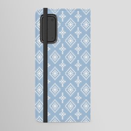 Pale Blue and White Native American Tribal Pattern Android Wallet Case