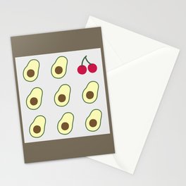 Eight avocado one cherry 3 Stationery Card
