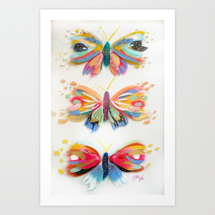 EttaVee Butterflies on Glass Art Print