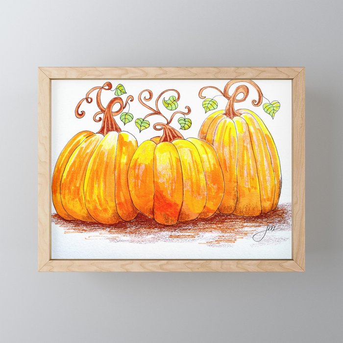 Pumpkin Patch Framed Mini Art Print