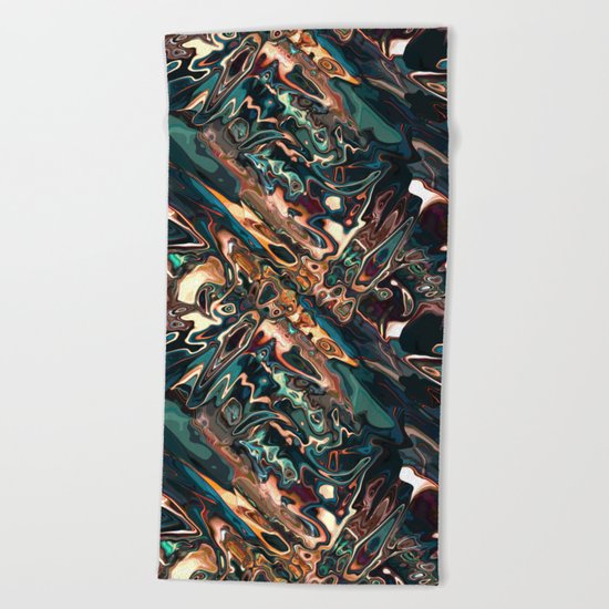 Melting Copper Abstract Beach Towel
