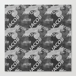 Jacob pattern in gray colors and watercolor texture Canvas Print
