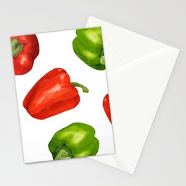 Colorful bell pepper watercolor print pattern Stationery Card