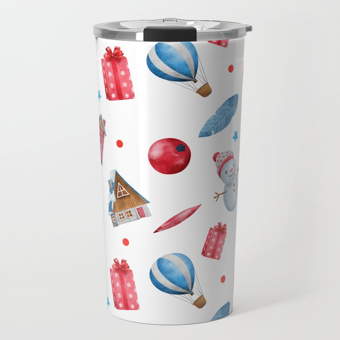 Red Gift And Snowman Holidays Collection Travel Mug