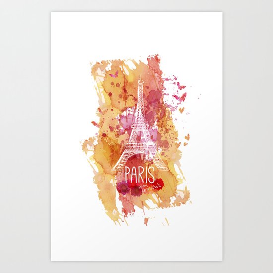 paris eiffel tower Art Print